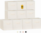 Criusia Storage Cubes, 11 Inch Clothes Storage Bins with Dual Handles (10 Pack), Fabric Collapsible Storage Bins for Shelves 