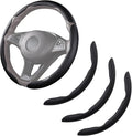Car Steering Wheel Cover Leather Snap On 3Pcs Set Non-Slip Protector Wrap Steering Wheel Accessories 14.5-15 inch Universal B