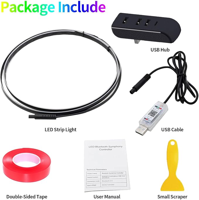 2025-2021 Tesla Model 3/Y Interior Neon Lights for Dashboard, RGBIC Color Changing LED Strip Lights with App & Remote Control & USB Hub(Not Fit for Model 3 Highland & Model Y Juniper)