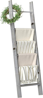 Honest Blanket Ladders for The Living Room, 6-Tier Blanket Holder, Wall-Leaning Blanket Rack, Ladder Shelves, Wooden Quilt La