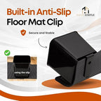Car Trash Can Waterproof Vehicle Garbage Bin, Leakproof Anti Slip Floor Mat Clip Trash Bag Holder for Car, Truck, SUV, Van Portable Auto Trash Container with Stability Clips (Black, Small)