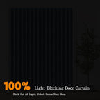Jilron Accordian Door Curtain, 100% Blackout Folding Magnetic Doorway Curtains,Linen Style Closet Doors,for Room Divider,Priv