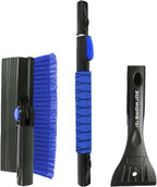 Snow Joe 45" Multi-Purpose Ice Scraper and Extendable Snow Brush for Car Windshield with Foam Grip and 360-Degree Pivoting Brush Head, SJEG-SB45S
