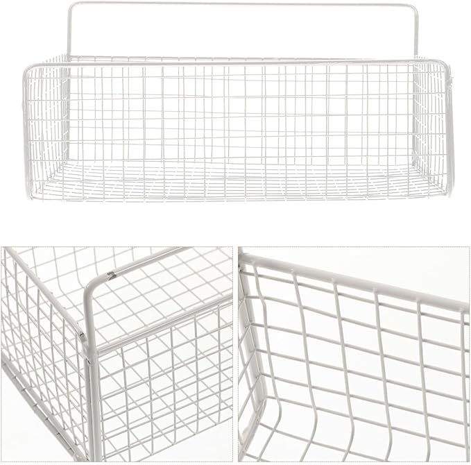 PRETYZOOM Wire Hanging Wall Basket, Wire Metal Organizing Baskets for Kitchen, Bathroom, Space-Saving Wall Mount Organizer (1