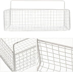 PRETYZOOM Wire Hanging Wall Basket, Wire Metal Organizing Baskets for Kitchen, Bathroom, Space-Saving Wall Mount Organizer (1