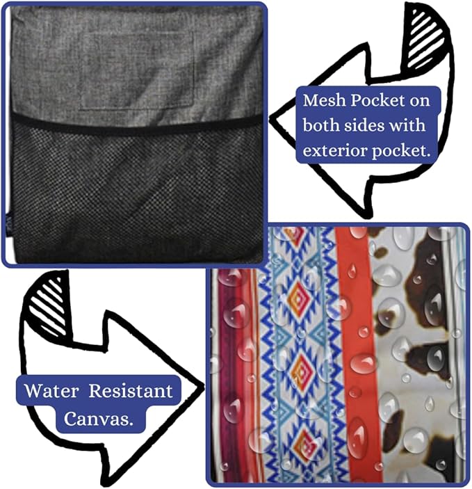 NGIL Extra Large Utility Tote Reusable Grocery Bag Oversized Collapsible for Groceries, Storage, Picnic, Beach (Retro Cow-black)