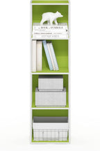Furinno PASIR Book Shelf, 4-Tier Modern Bookshelf, Open Shelves Bookcase 9 x 12 x 42, Easy Assembly, for Living Room, Bedroom