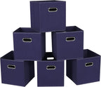 STOREONE Fabric Storage Bins Cubes Baskets Containers-(11X11X11) with Dual Handles for Shelf Closet, Nursery Home ， Bedroom O
