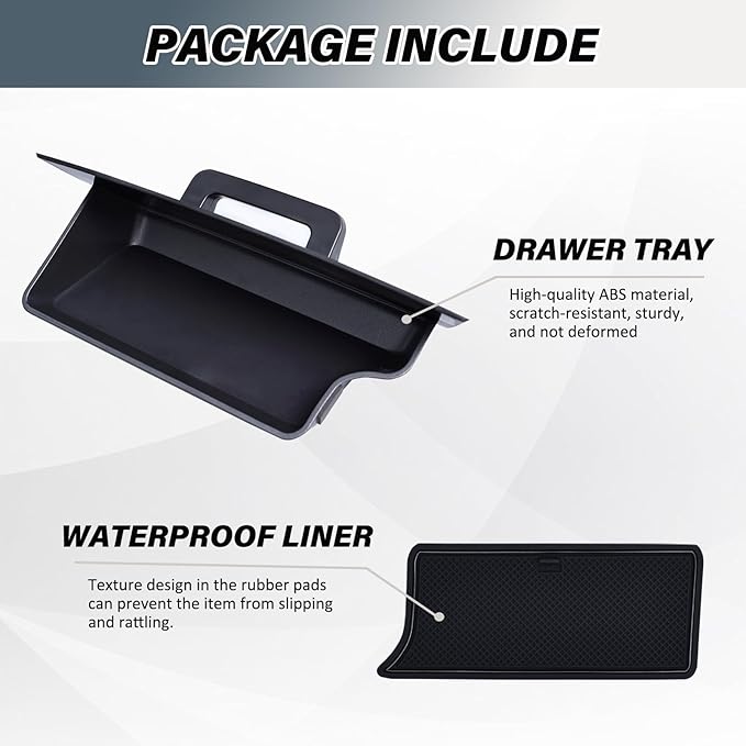JKCOVER Storage Drawer Tray Compatible with 2016-2023 Toyota Tacoma Secret Compartment Front Gear Shift Center Console Organizer Hidden Storage Box Interior Accessories(Patent Design)