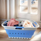 SAMMART 42L (11 gallon) Collapsible Plastic Laundry Basket - Foldable Pop Up Storage Container/Organizer - Space Saving Hampe