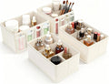VERONLY Cosmetic Storage Bins Makeup Organizer, Adjustable Multifunction Storage Box Desk Drawer Divider for Makeup Brushes, 