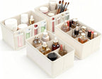 VERONLY Cosmetic Storage Bins Makeup Organizer, Adjustable Multifunction Storage Box Desk Drawer Divider for Makeup Brushes, 