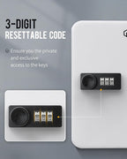 Uniclife 20 Position Key Cabinet with Combination Lock Resettable White Digital Security Storage Box Steel Key Organizer with