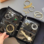 GSXRB Waterproof Anti-Tarnish Jewelry Organizer for Travel - Large Capacity Foldable Jewelry Box with 36 Compartments, Portab