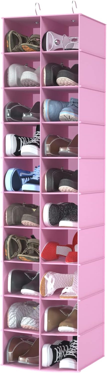 Libeder Hanging Shoe Organizer for Closet, Hanging Closet Organizers 20 Section Shoe Shelves, Space Saving Shoe Holder & Stor