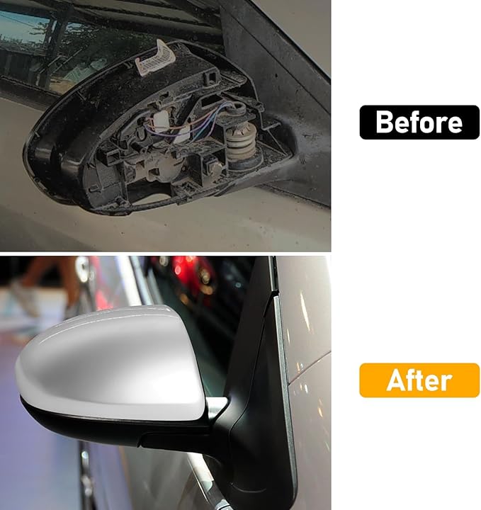 Compatible with Mazda 2 /Mazda 3 2010-2013 Right Passenger Side Mirror Cap Cover, Door Rearview Right Side Mirror Cover Replacement for Mazda, Silver