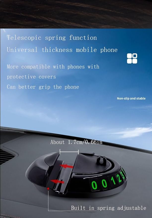 Multifunctional Car Anti-Slip Mat Mobile Phone Holder for Dashboard - Non-Slip Sticky Mount Stand for Car, Adjustable and Sec