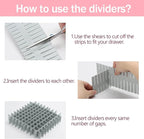 acDesign 40Pcs Drawer Dividers, Adjustable Drawer Organizer for Socks, Underwear, Lingerie, Makeup, Bedroom Office Kitchen St