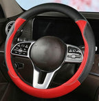 Fashion Cat Ear Leather Steering Wheel Cover Women Girl 15"(38cm) Universal Fit Auto D Shaped Leather Steering Wheel Covers (