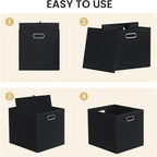 Posprica 3X Thicker Collapsible Storage Bins,13×15x13 Foldable Storage Cube Boxes Fabric Drawer for Closet Shelf Cabinet Book