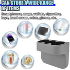 Car Cup Holder, PU Leather Auto Front Console Gap Filler Organizer, Multifunctional Cup Drink Holder, Car Seat Gap Filler Storage Box, Coin Bucket, Cell Mobile Phone Holder (Grey)