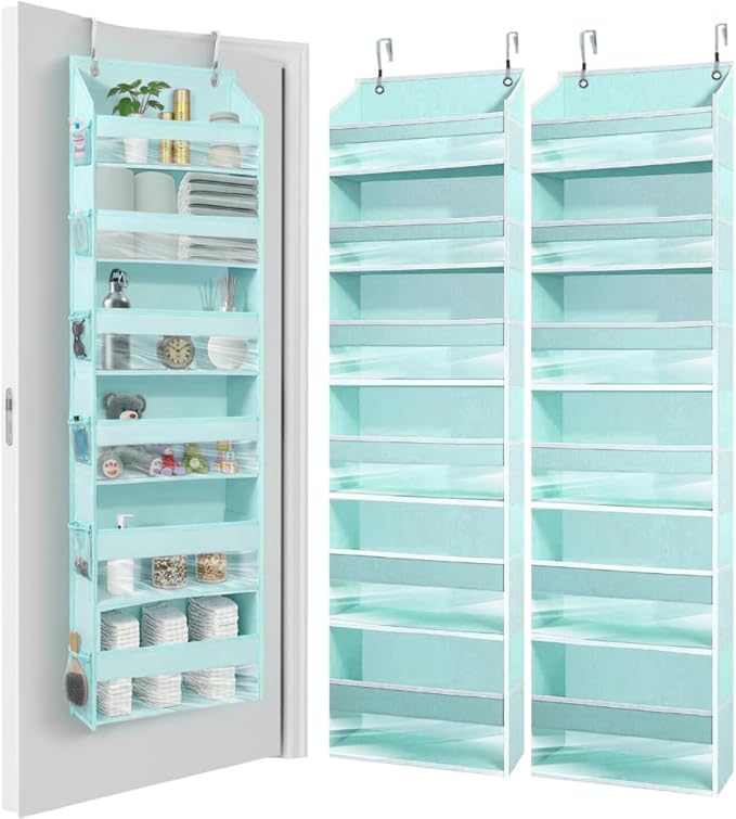 HOMELUX THEORY UPGRADED 6 Tiers Over The Door Organizer Hanging - 100D EXTRA THICK & 50lbs HUGE CAPACITY, 12 Side Mesh Pocket