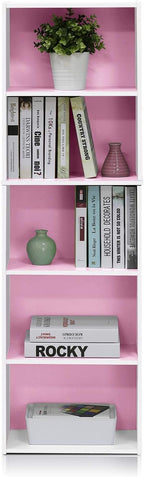 Furinno LUDER Book Shelf, 5-Tier Bookshelf, Bookcase with Open Shelves, 9.4 x 15.8 x 52, Easy Assembly, for Living Room, Bedr