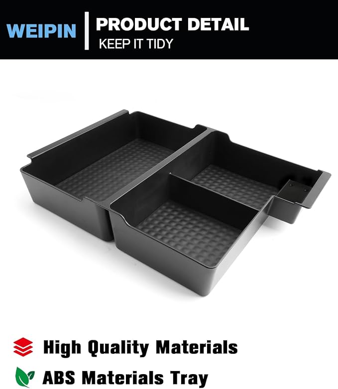 for Center Console Armrest Organizer Tray ABS Materials Compatible with 2007–2013 Chevrolet Silverado/Sierra/Yukon&Yukon XL/Tahoe/Suburban/Avalanche–Jump Seats