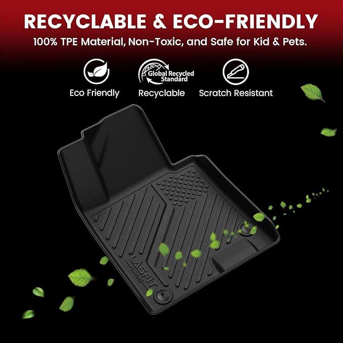 LASFIT Floor Mats & Cargo Mat for Hyundai Sonata 2020-2026 (Only Fit AWD & Gas) / Kia K5 2021-2025 (Only Fit AWD, Not for FWD) Custom Fit TPE All Weather Floor Liners Car Mats Accessoires