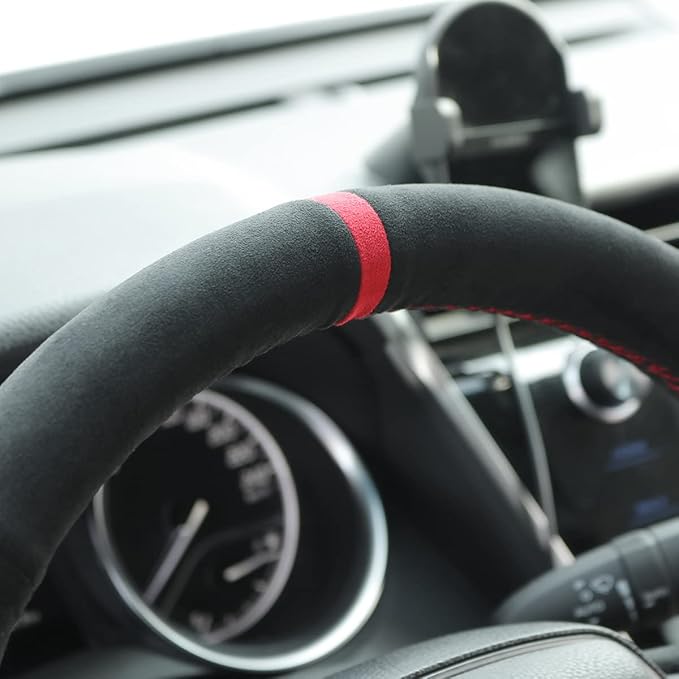 MEWANT Breathable Gray DIY Car Steering Wheel Cover for Toyota Camry 2018-2019 / Toyota Avalon 2019 / Toyota Corolla 2019-2020 / Toyota RAV4 2019 Steering Wheel Accessories