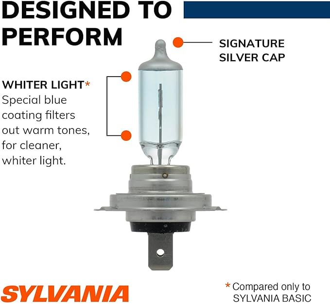 SYLVANIA - H7 SilverStar - High Performance Halogen Headlight Bulb, High Beam, Low Beam and Fog Replacement Bulb, Brighter Do