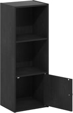 Furinno LUDER Book Shelf, 3-Tier Modern Bookshelf, Bookcase with 1 Door Storage Cabinet, 9.3 x 12 x 31.5, for Organization an