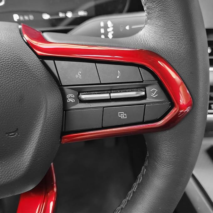 Steering Wheel Cover Compatible with Chevrolet Equinox 2025 2026, Auto Interior Upgrade Accessories-Red