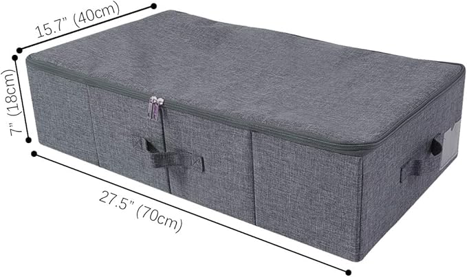 iwill CREATE PRO Underbed Storage Boxes for Bedding/Garment/Duvets/Blankets/Shoes, Folding Fabric Rigid Under bed Storage Bin