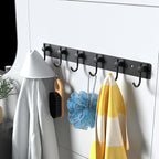 VAEHOLD Wall Hooks for Hanging, Black Coat Rack Wall Mount with 6 Coat Hooks, Towel Hanger, Hat Hooks, Robes Hook in Bathroom