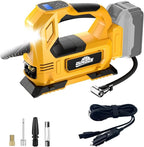 Cordless Tire Inflator Air Compressor for DeWalt 20V Max Battery, 150PSI Portable LED Light Handheld Air Pump with Digital Pressure Gauge for Cars Motorcycles Bikes Sport Balls(Battery Not Included)
