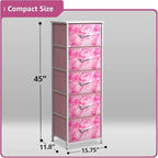 Sorbus Fabric Dresser for Kids Bedroom - Chest of 5 Drawers, Tall Storage Tower, Clothing Organizer, for Closet, for Playroom