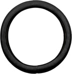 BDK Ergonomic Leather Grip Steering Wheel Cover - Soft Plush Memory Foam Grip for Standard Size Wheels 14.5-15 inch Black