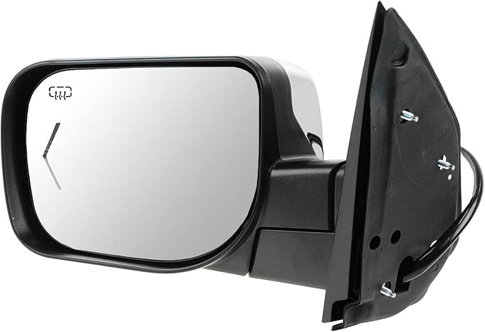 TRQ Driver and Passenger Side Mirror Assembly Set Power Heated Memory Turn Signal Puddle Light Foldaway Chrome Compatible wit