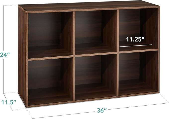 Best Choice Products 6-Cube Storage Organizer, 11in Shelf Opening, Bookcase, Display Shelf, Customizable w/ 3 Removable Back 