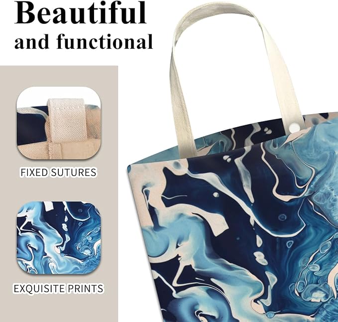 Car Trash Can, Cute Car Trash Bag, Hanging Car Organizer and Storage Bag, Trash Bin for Car Accessories, Vehicle, Travelling, Camping Luxury Blue White Marble