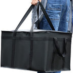 musbus 4 PACK catering bag for doordash 24W x 15H x 14D XXXL Insulated Food Delivery Bag Cooler Bags Keep Food Warm Catering Therma Cooler Bags Therma Shopper hot Black 24W x 15H x 14D hot boxes