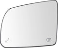 TRQ Driver Side Mirror Glass Heated Blind Spot with Backing Plate For Factory Equipped Mirrors Compatible with 2014-18 Toyota