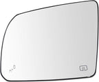 TRQ Driver Side Mirror Glass Heated Blind Spot with Backing Plate For Factory Equipped Mirrors Compatible with 2014-18 Toyota