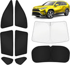 KUST Car Window Shades for Toyota RAV4 2019-2025 Windshield Sun Shade Side Window Cover UV Block Privacy Protection Rav 4 Accessories for Camping Blackout Rear Back Full Set 8PCS