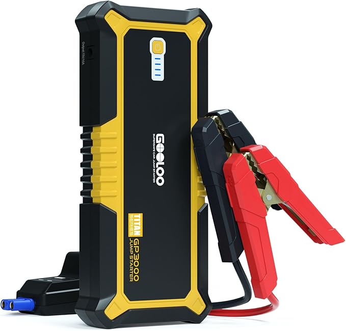GOOLOO GP3000 3000A Jump Starter,12V Car Battery Jump Starter for up to 9.0L Gas Engines & 7.0L Diesel, Supersafe Lithium