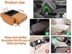 Car Armrest Cushion,5-in-1 Center Console Cover with 2 Storage Bags Cup Holder, Tissue Box Slot, Phone Slot for Sedans, Car Accessories Interior Organizers (Black)