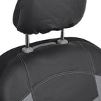 BDK Soft & Smooth Leatherette Sideless Front Car Seat Covers Fit for Car SUV Van (Black & Gray)- Easy Installation Cover