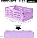 Tixill 2-Pack Mini Foldable Plastic Baskets for Organizing and Storage, Collapsible Storage Crate for Home Kitchen Bedroom Ba
