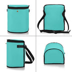 linqin Teal Car Trash Can with Lid Leak Proof Car Trash Bag Polyester Car Garbage Can, Multipurpose Trash Bin Hanging for Minivan SUV Truck